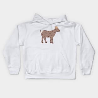 Chocolate Ice Cream Goat (brown background) Kids Hoodie